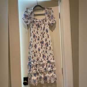 Abercrombie Smocked Puff Sleeve Midi Dress *NWT*